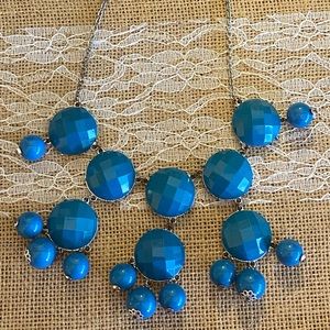 Blue Trendy Statement Stone Boutique Necklace